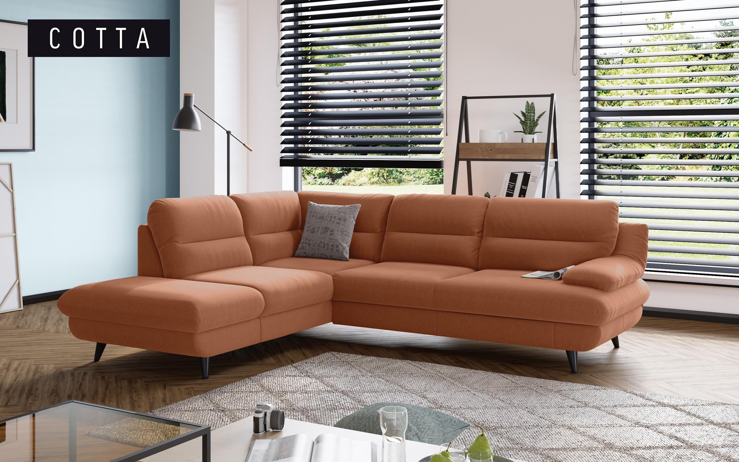 Γωνιακός καναπές Firato, πορτοκαλί  1